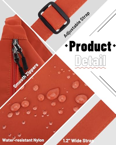 Image of Crossbody Crescent Bag for Women Men Trendy, Crescent Sling Bag with Adjustable Strap, 2 Zippers Lightweight