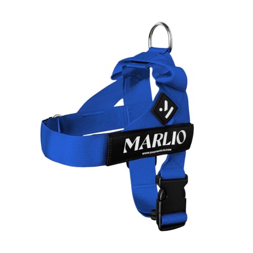 Marlio Adjustable Dog Harness - Stop Pulling, No Choke, Ensure Comfort, and Style with Easy-On, Unique Prints and Matching Leashes Available - Small, Solid Royal Blue