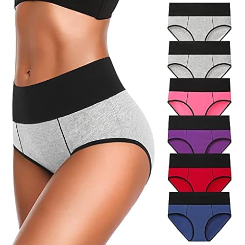 Eiggam Underwear for Women Breatherble Panties Women's Underwear Soft Cotton Brief Panties Postpartum Underwear(A-6 Pack Large) Cover