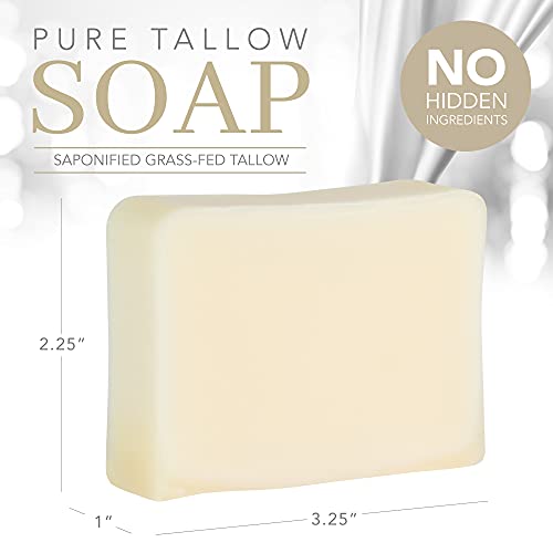 Natural Tallow Bar Soap For Men And Women, 4 Oz - Handmade Soap Bar For Sensitive Skin To Help Relieve Symptoms Of Eczema - Unscented Body Soap For Adults, Kids With No Additives, Palm Oil-Free #TOP1