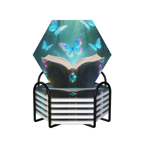 Dessous de verre de table en céramique de qualité supérieure avec support noir - 2