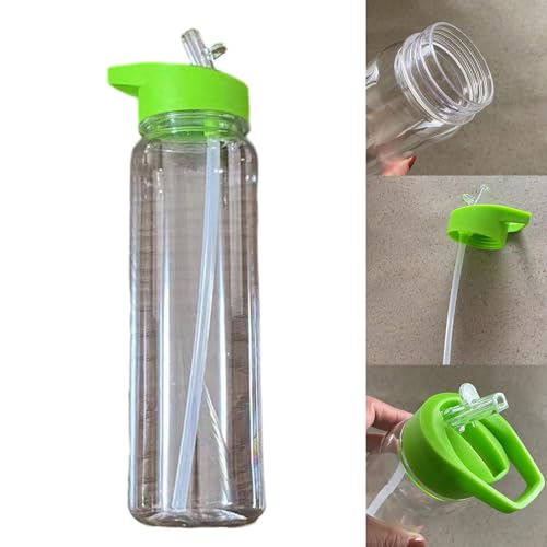 kobeIeen Leakproof Sports Water Bottles 700ml Clear Bottles with Straw Wide Mouths Cup for Gym Cyclings Hikings Campings