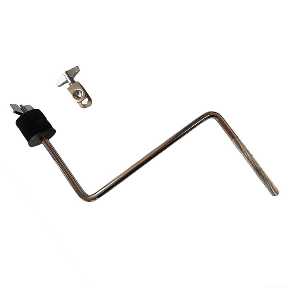 Pince de tige de cymbale en forme de Z avec clip à vis pour pièces de batterie, accessoire de support d'instrument à percussion en métal, 34,5 cm, argenté