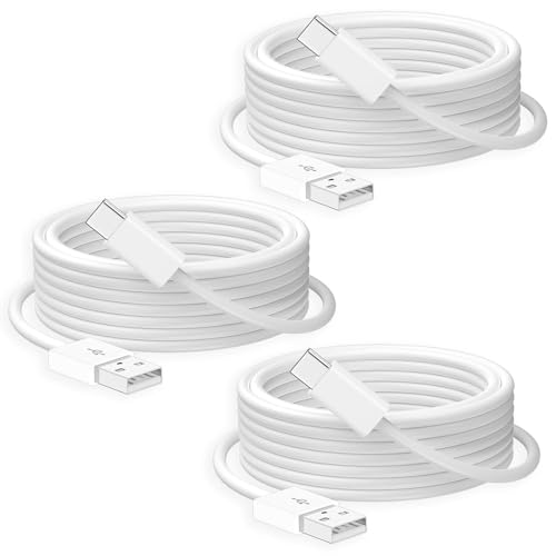 USB Type C ケーブル 2m 3本セット LpoieJun【3A急速充電 /480Mbps 高速データ転送】 USB-A to C タイプc 充電ケーブル 高耐久TPE素材 56KΩレジスタ実装 スマートフォン/タブレット/ゲーム機 等 USB-C機器対応 (ホワイト)