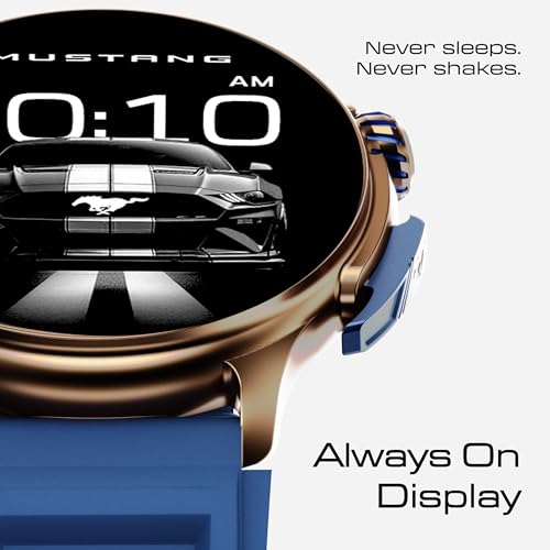 Image of GOBOULT Mustang Racer Smart Watch 1.43'' AMOLED Display, Rotating Bezel, BT Calling, 150+Watchfaces, 500 Nits Brightness, AI Voice Assistant, SpO2 Monitoring, 120+ Sports Mode (Apex Blue)