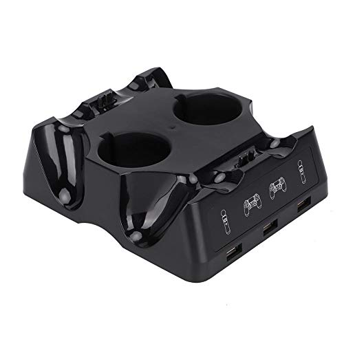 NMLLTB Estación de Carga USB de 4 Puertos, Base de Carga, Soporte for PS4, 4 VR/PS Move Controller