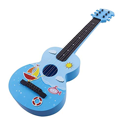 Toy Guitar 6 Metal String Acoustic Kids 26” Ukulele with Guitar Pick Rock Star Musical Instrument (Not Professional) Tunable Vibrant Sound Educational Perfect for Young Children Boys Girls (Blue)