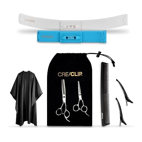 Original CreaClip Complete Package - Haircut Tool, Professional Scissors Hair Cutting Kit, Hair Thinning Shears with Hair Cutting Comb, Home Salon Kit for Women Adults Kids (Set of 7) Cover