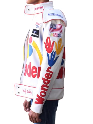 Men's Handmade Ricky Bobby Wonder Bread Racing Jacket-Wonder Jacket Inspired By Ricky Bobby- Faux Leather4