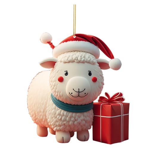 Weihnachten Dekor Schaf-Anhänger Weihnachtsbaumschmuck 2D Acryl Anhänger...