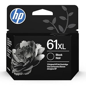 HP Tinta negra de alto rendimiento 61XL | Funciona con la serie: DeskJet 1000, 1010, 1050, 1510, 2050, 2510, 2540, 3000, 3050, 3510; ENVY 4500, 5530; OfficeJet 2620, 4630 | Elegible para Instant Tinta