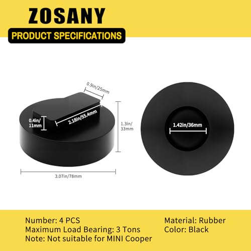 Image of Floor Jack Pad for BMW and Mini,Rubber Pinch Weld Jack Pad for BMW, Round Jack Stand Adapter, Slotted Frame Rail Protector for Circular Floor Jack and Jack Stand 4 Pack
