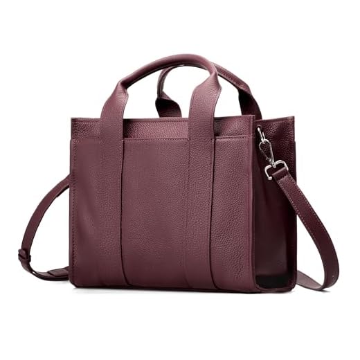 befen Bolsa feminina de couro genuíno essencial para mulheres com zíper, bolsa tiracolo de designer feminina, Borgonha, One Size