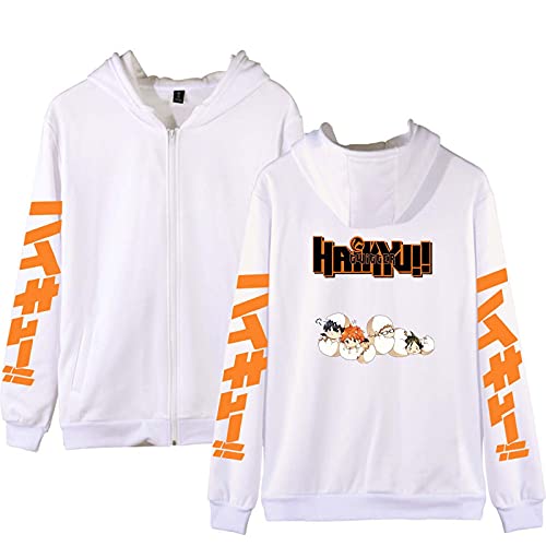 GR8Shop Karasuno High School Team Haikyu Felpa con Cappuccio Unisex Grigio Size S