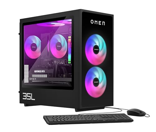 HP Omen GT16-0274ng 35L Gaming Desktop PC, AMD Ryzen 7 8700F, 32 GB DDR5-SDRAM, 1 TB SSD, NVIDIA GeForce RTX 5070, Tower PC, Windows 11 Home, Schwarzes Metall mit Glas Blende – Bild 5