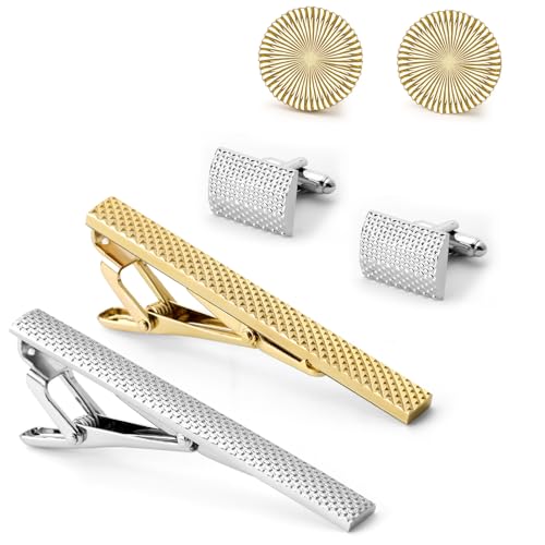 URKEY Cufflink and Tie Clip Set - Men's Jewelry Accessories in Gift Box