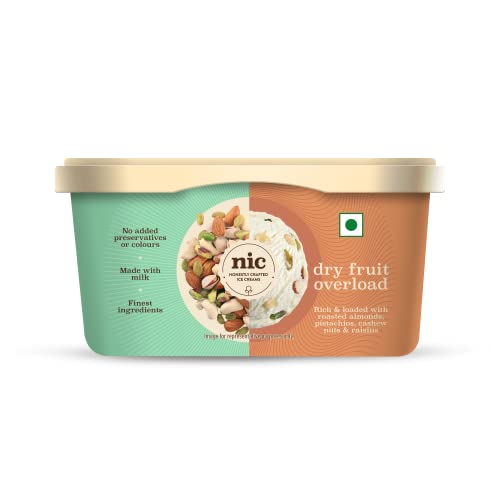 Image of Nic Dry Fruit Overload Ice Cream Tub, 500ml
