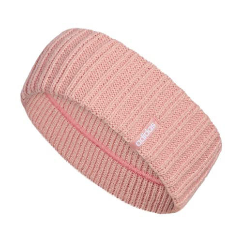 Adidas Women's Linear Knit Headband, Wonder Mauve Pink/White, One Size #TOP11