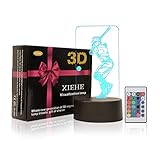 XIEHE 3D Illusion LED Night Light,16 Colors Gradual Changing Touch Switch USB Table Lamp for Holiday Gifts or Home Decorations (Remote Control，Baseball Light ,Baseball Player)
