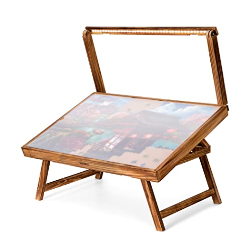 Tektalk Puzzle Table with LED, Folding Legs