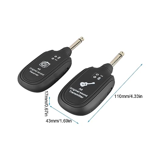 Tyenaza Wireless Guitar System, Preciso sistema de transmisión de audio para guitarra eléctrica inalámbrico con transmisor y receptor miniatura 3