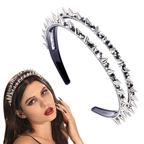 Generic Black Spiked Headband Punk Gothic Spiky Rivet Headbands For Women Rock Headwear Hair Hoop For Costume Party Accessories cover