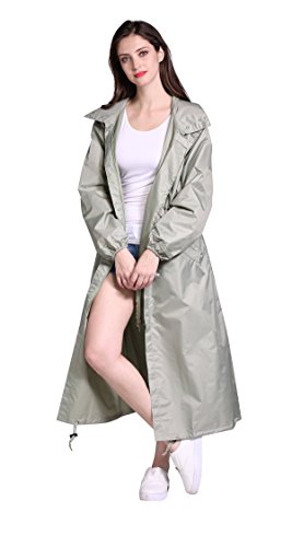 Freesmily Women's Stylish Long Raincoat with Hood and Multi Color Pattern3