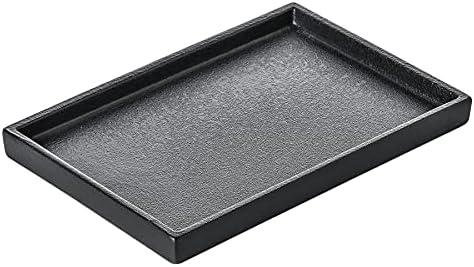 Redelaenor Ceramic Bathroom Tray, Black Matte Vanity Tray Decor Perfume Trays for Dresser Holder for Jewelry Candle Soap Plant Towel Cosmetic Organizer Rectangle Large Serving Tray