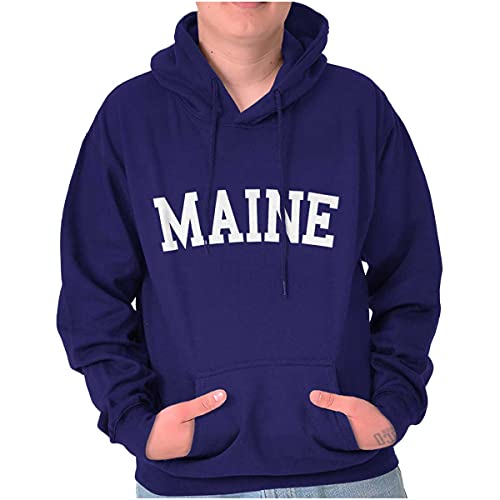 Maine Simple Traditional Classic Hoodie Sweatshirt Women Men Purple