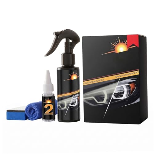Kit de restauración de faros amarillentos con limpiador líquido negro en aerosol