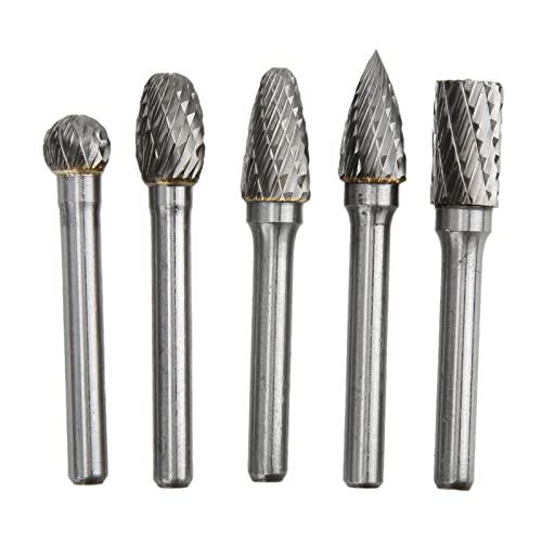 Set de 5 fresas de carburo de tungsteno 6x10 mm doble corte miniatura 4