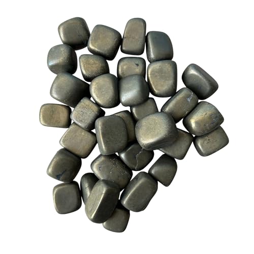 Image of Tumbled Stones, Natural Crystal Healing Stones, Home Office Decor, Aquarium Decorative Pebbles, Vase Fillers (Pyrite, 200)