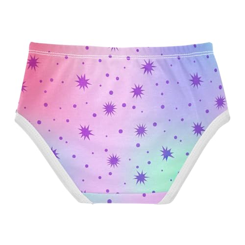Cotton Toddler Underwear Custom Purple Stars Soft Pastel Gradient Cute Panties Girl Fun Print Briefs Underpants 2t2