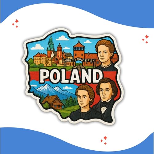 Image of Zesta Wooden Fridge Magnets Set | Refrigerator Decor Magnets for Kitchen | India Souvenir Fridge Magnet Collection | Wooden Magnet for Fridge Door Decoration (Poland)