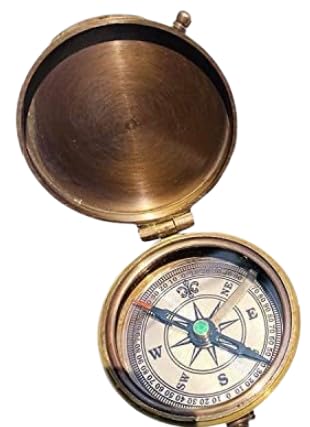 Brújula de latón antiguo con cita grabada de Thoreau – “Ve con confianza en la dirección de tus sueños” – Regalo coleccionable vintage miniatura 3