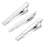 Batheidon 3pcs pince a cravate homme, pince cravate homme, Cravate Bar Clips en Cuivre Polie pour Cravates Régulières, Mariage, Affaires, Anniversaire, et Vie Quotidienne, Idéal pour Hommes