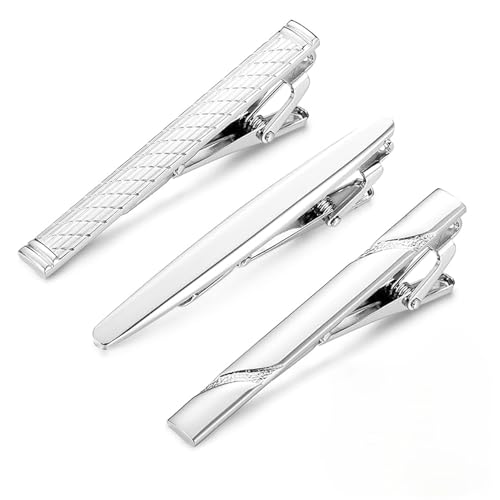 Batheidon 3 Stück Krawattenklammer Set für Herren – Klassische Krawattennadel aus Kupfer für Business, Hochzeit und Alltag – EleganteKrawattenklammern für verschiedene und Anlässe