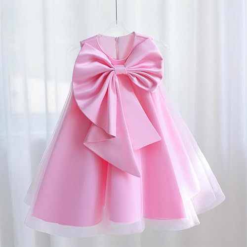 2025 Girls Sleeveless Bow-Knot Birthday Party Dresses Kids Princess Communion Gown Bridesmaid Wedding Prom Dress2