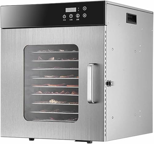 BTOIASYHF Deshidratadores de Alimentos para Alimentos y cecina, máquina deshidratadora de Frutas con 8 bandejas de Acero Inoxidable, regulador de Temperatura 30-90°С