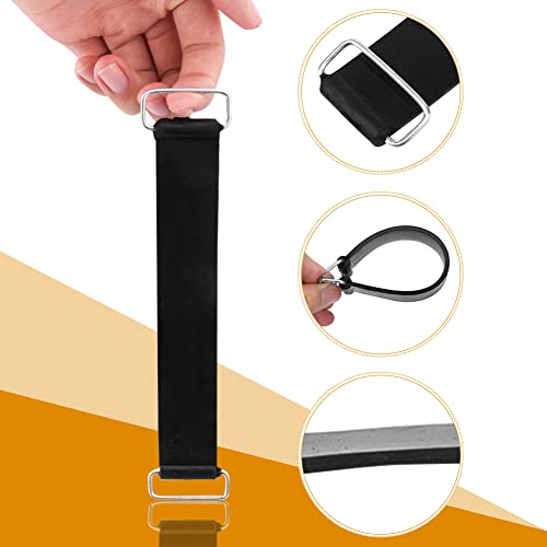 Batterie-Gummiband, elastische Riemen, fester Halter, Gummi, elastische Bandage, Batteriegurt, 17,5 x 2,5 cm, für die meisten Motorräder, Schwarz , Free Size