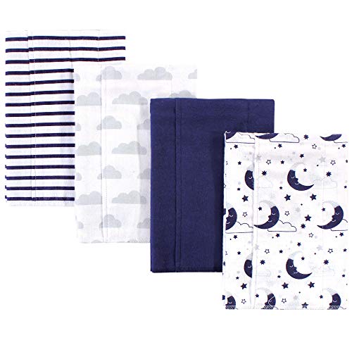 Image of Hudson Baby Cotton Poly Flannel Burp Cloths Multipack, Moon 8-Pack, One Size