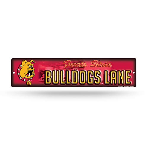 Rico Industries NCAA Ferris State Bulldogs 16-Inch Plastic Street Sign Décor
