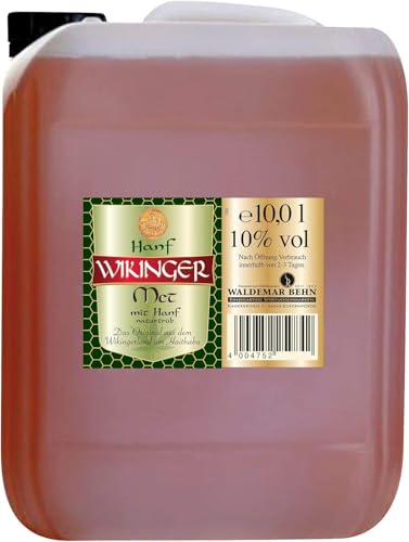 Hanf Wikinger Met| 1 x 10l Kanister | Honigwein aus dem Wikingerland Haithabu | Hanf Met | Das Original