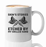 Tattoo Artist Coffee Mug 11oz White -Etched by - Tattoo Gifts Tipping Skin Deep Ink Tattoo Lover Tattooing Tattooist