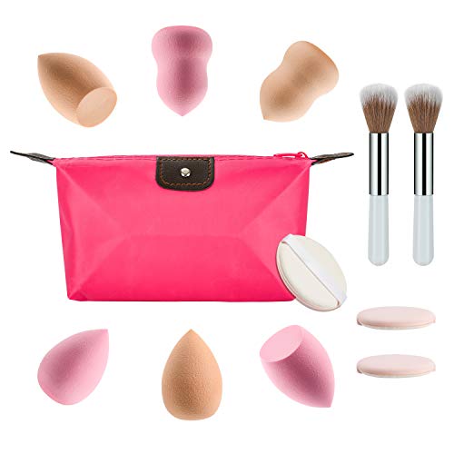 Cosmetics Beauty Sponge Blender, Makeup Egg Sponge, Powder Puffs, Cosmetic Brushes, Foundation Blending Applicator Soft Sponge Cosmetic Puff Tool,Professional Beauty Make up Set (12 Pcs)Colors 1