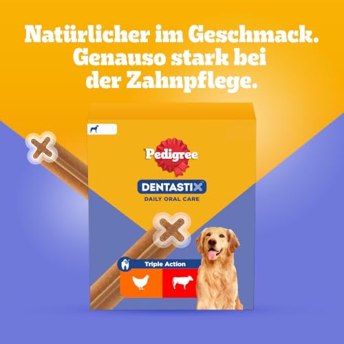 Pedigree DentaStix Hundesnack für große Hunde (25kg+), Zahnpflege-Snack mit Huhn und Rind, 1 Packung je 56 Stück (1 x 2.16 kg)