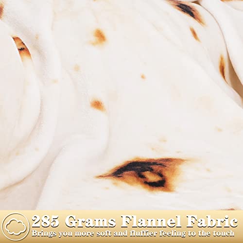 Jorbest Burritos Tortilla Wrap Blanket For Adults And Kids, Double Sided Funny Food Blanket, Novelty Funny Gifts For Women Men Teens, 285 Gsm Soft Flannel Taco Blanket, 60 Inches Yellow #TOP5