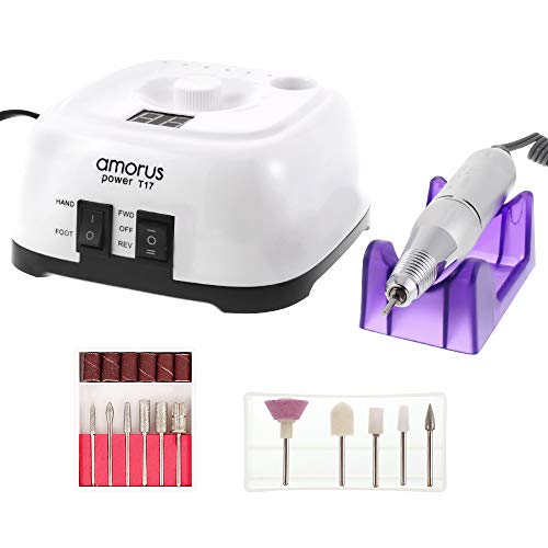 Ponceuse Électrique Ongles Professionnelle, 35000 RPM Manucure Électrique Machine à Poncer avec 6 Embouts Ponçage pour Retirer le Vernis, Cuticules sans Abîmer ses Ongles