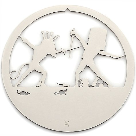 Nutcracker Mouse King and Nutcracker Ballet Christmas Ornament by Valerie Atkisson, Polished Nickel