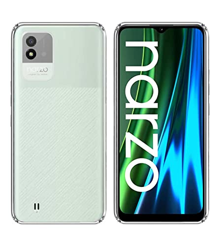 Image of Soft Flexible Silicone Back Cover Compatible with Realme Narzo 50i, Transparent Case + Screen Guard